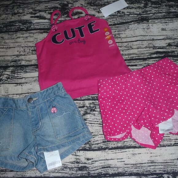 Gymboree Cape Cod Cutie 2T Pink Ladybug Top Shorts Outfit NWT - Picture 1 of 3